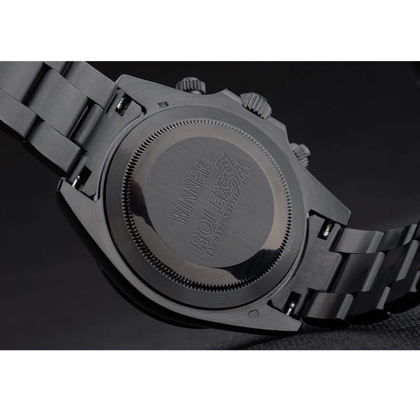 Aaa replica watch Black Plated Strap Stainless Ion Dial Black Steel 80247 Tachymeter Daytona Rolex Black 0514
